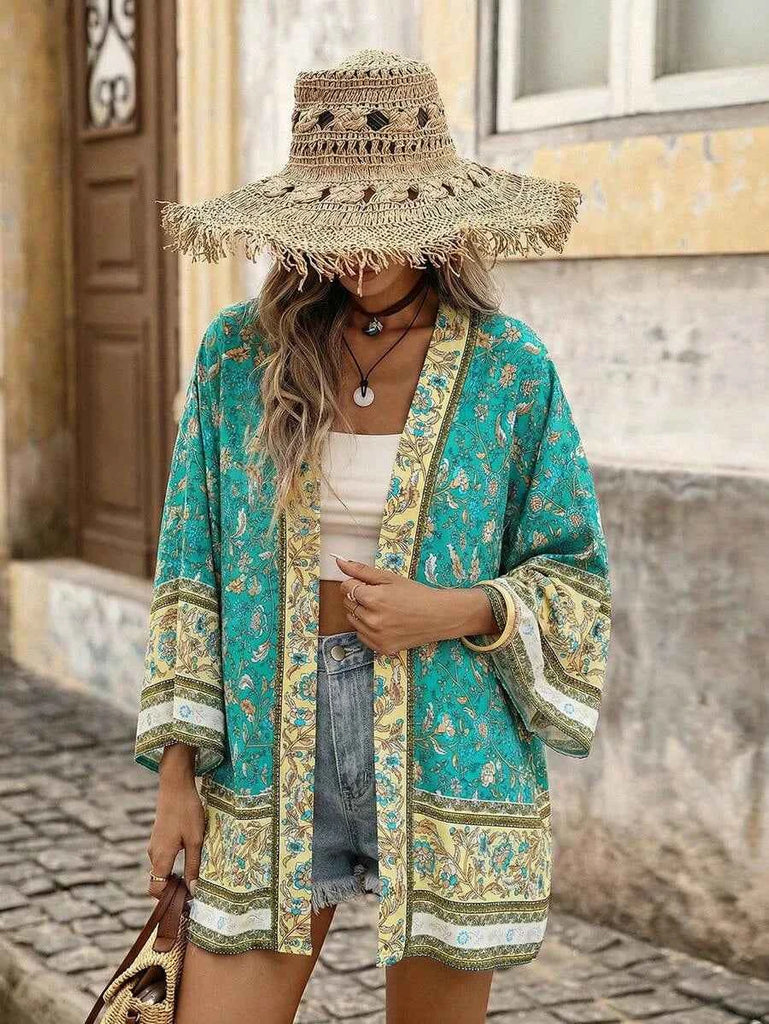 KRISTA Kimono - Green-Women Beachwear- Boheme Junction