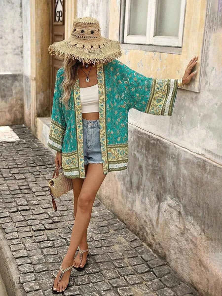 KRISTA Kimono - Green-Women Beachwear- Boheme Junction