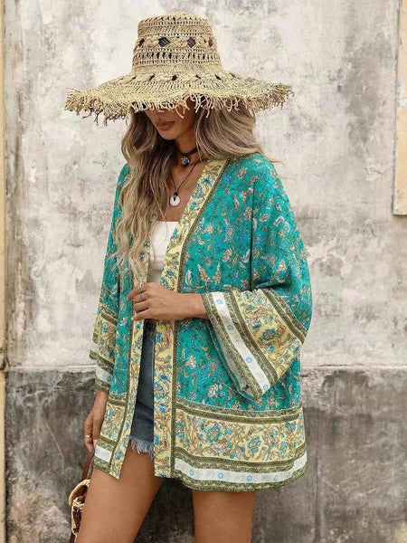 KRISTA Kimono - Green-Women Beachwear- Boheme Junction