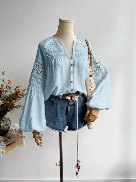 Bobby Top - Blue-Women Tops, Blouses & Tee- Boheme Junction