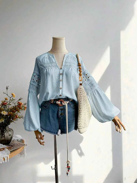 Bobby Top - Blue-Women Tops, Blouses & Tee- Boheme Junction