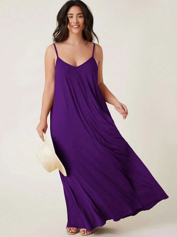 PLUS SIZE Tami Maxi Dress - Purple-Plus Size Dresses- Boheme Junction