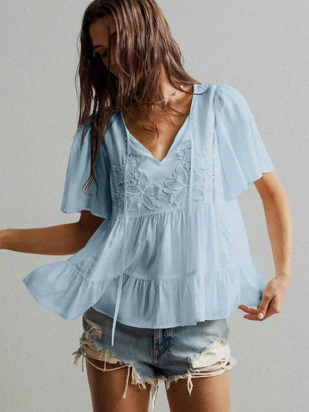 ZIA Top - Blue-Women Tops, Blouses & Tee- Boheme Junction