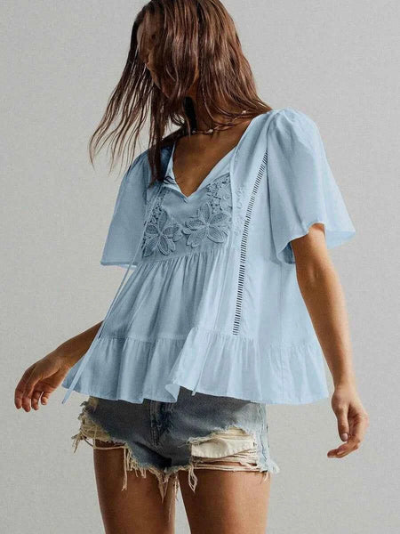 ZIA Top - Blue-Women Tops, Blouses & Tee- Boheme Junction