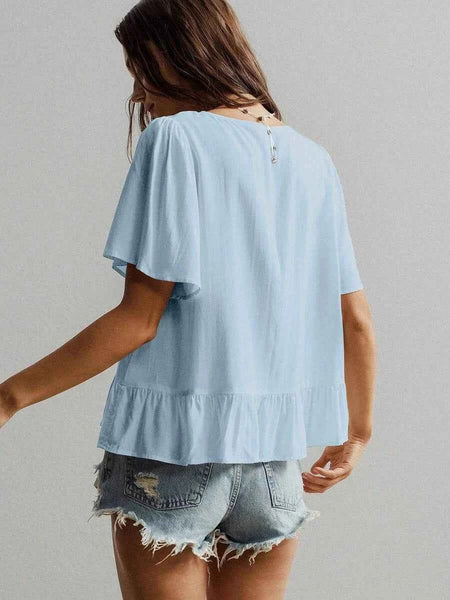 ZIA Top - Blue-Women Tops, Blouses & Tee- Boheme Junction