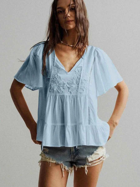 ZIA Top - Blue-Women Tops, Blouses & Tee- Boheme Junction