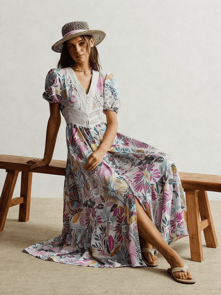 Lisbon Maxi Dress - Pink-Women Dresses- Boheme Junction