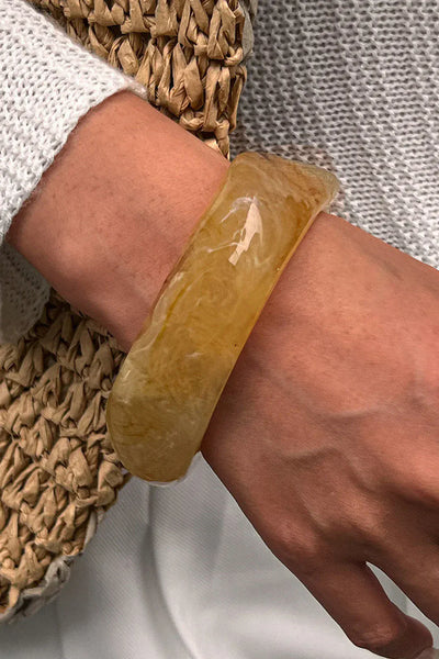 CHELSEA Angular Bangle - Caramel Resin-Women Bracelets- Boheme Junction
