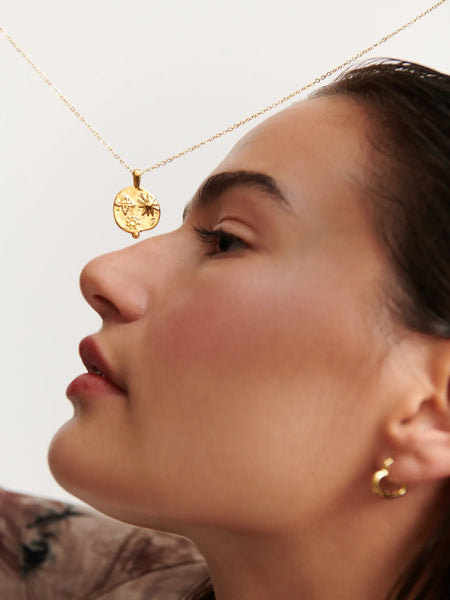 OCEAN COIN Charm 18K Gold Plated Necklace