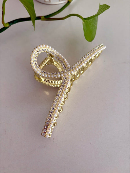 DIXIE Gold Pearl Hair Claw Clip-Hair Clip- Boheme Junction