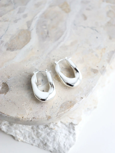 LEA WAVY Earrings in Sterling Silver Plated