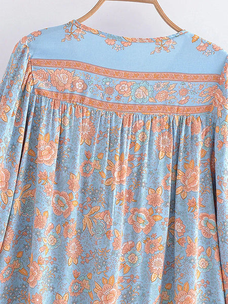 MELBA Top - Sky Blue-Blouse- Boheme Junction