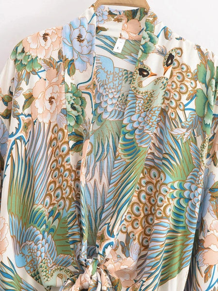 CORINNE Cropped Kimono - Natural-kimono- Boheme Junction