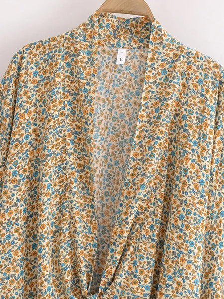 ZABELLA Cropped Kimono - Beige-Kimono- Boheme Junction