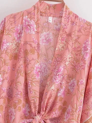 BLAKE Cropped Kimono - Pink-Anhui- Boheme Junction