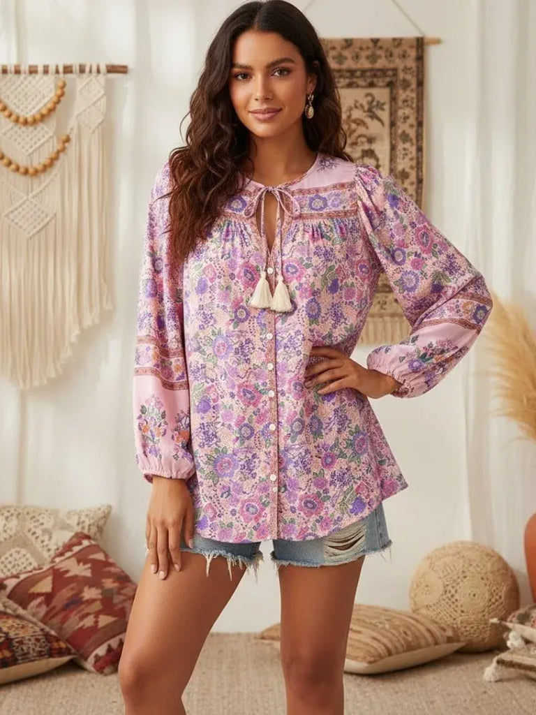 MELBA Top - Pink-blouse- Boheme Junction
