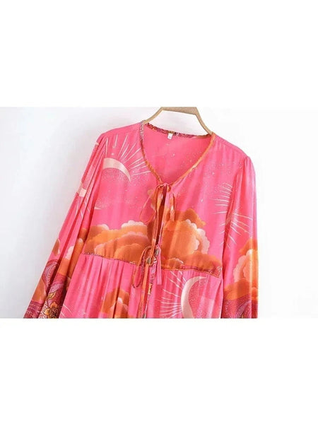 GALAXY Midi Dress - Pink-dress- Boheme Junction