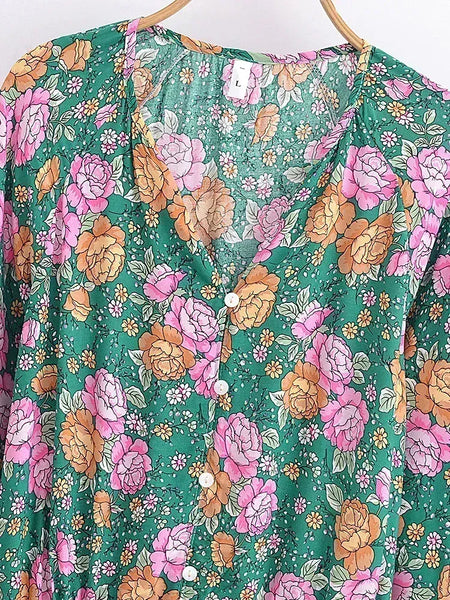 PALOMA Playsuit - Green-Playsuit- Boheme Junction