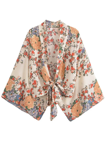 BLAKE Cropped Kimono - Floral-Anhui- Boheme Junction