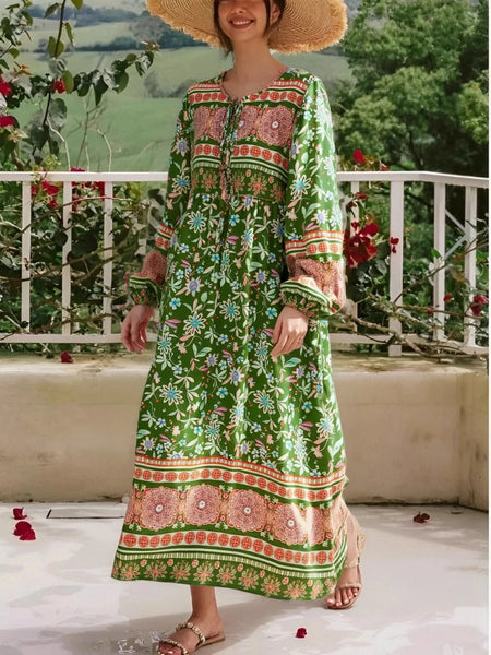 XENA Midi Dress - Green-dress- Boheme Junction