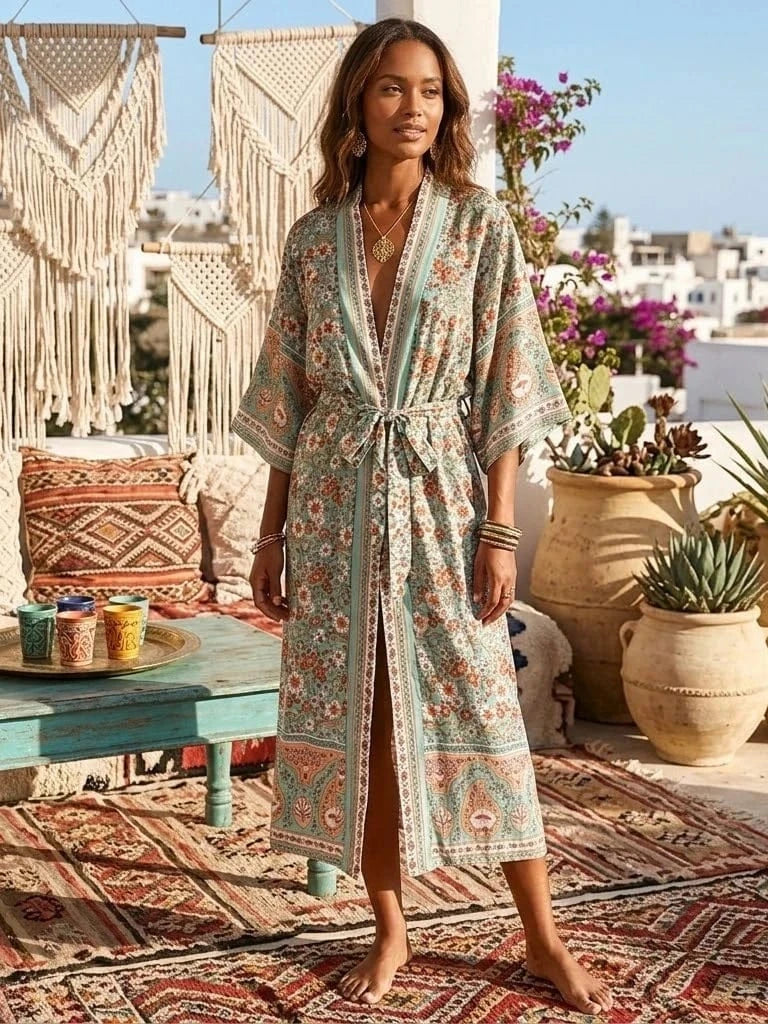 ELENI Kimono - Mint-Kimono- Boheme Junction