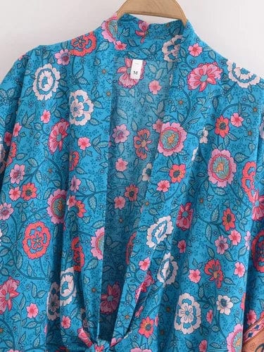 BLAKE Cropped Kimono - Blue-Anhui- Boheme Junction