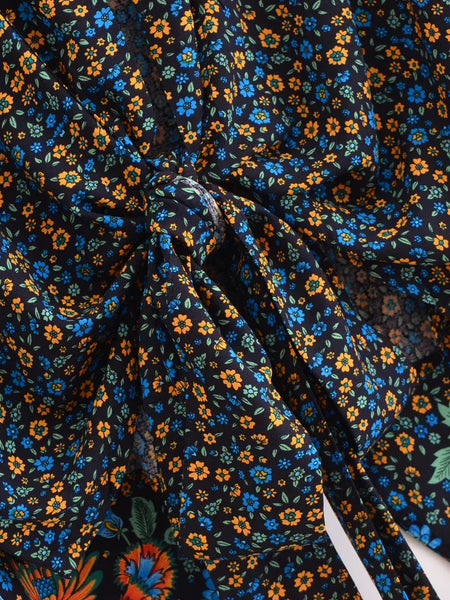 ZABELLA Cropped Kimono - Navy-Kimono- Boheme Junction