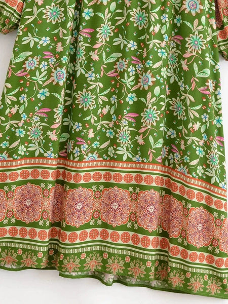 XENA Midi Dress - Green-dress- Boheme Junction