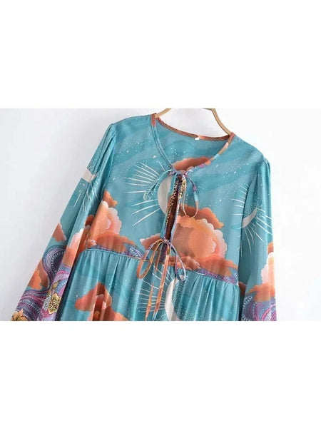 GALAXY Midi Dress - Green-dress- Boheme Junction