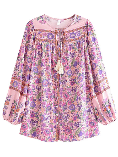 MELBA Top - Pink-blouse- Boheme Junction