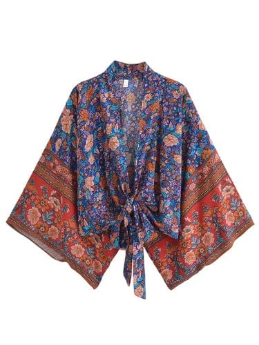 BLAKE Cropped Kimono - Navy-Anhui- Boheme Junction