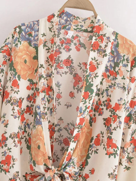 BLAKE Cropped Kimono - Floral-Anhui- Boheme Junction