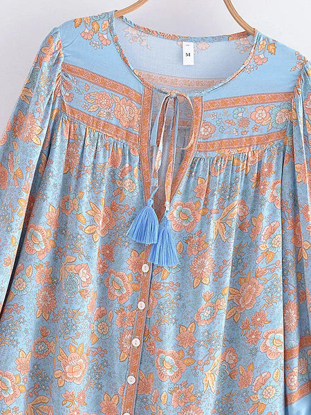 MELBA Top - Sky Blue-Blouse- Boheme Junction