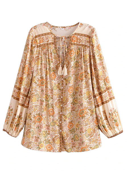 DYLAN Top - Beige-Loose- Boheme Junction