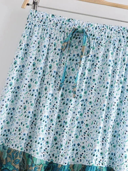 ALBA Midi Skirt - Green-skirt- Boheme Junction