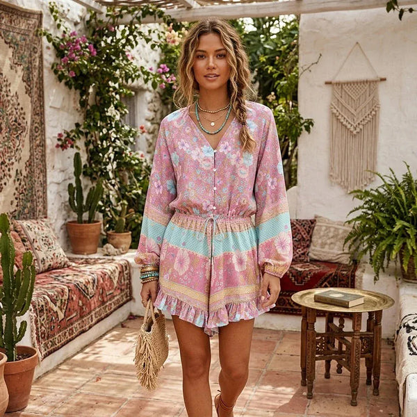 PALOMA Playsuit - Pink-Anhui- Boheme Junction