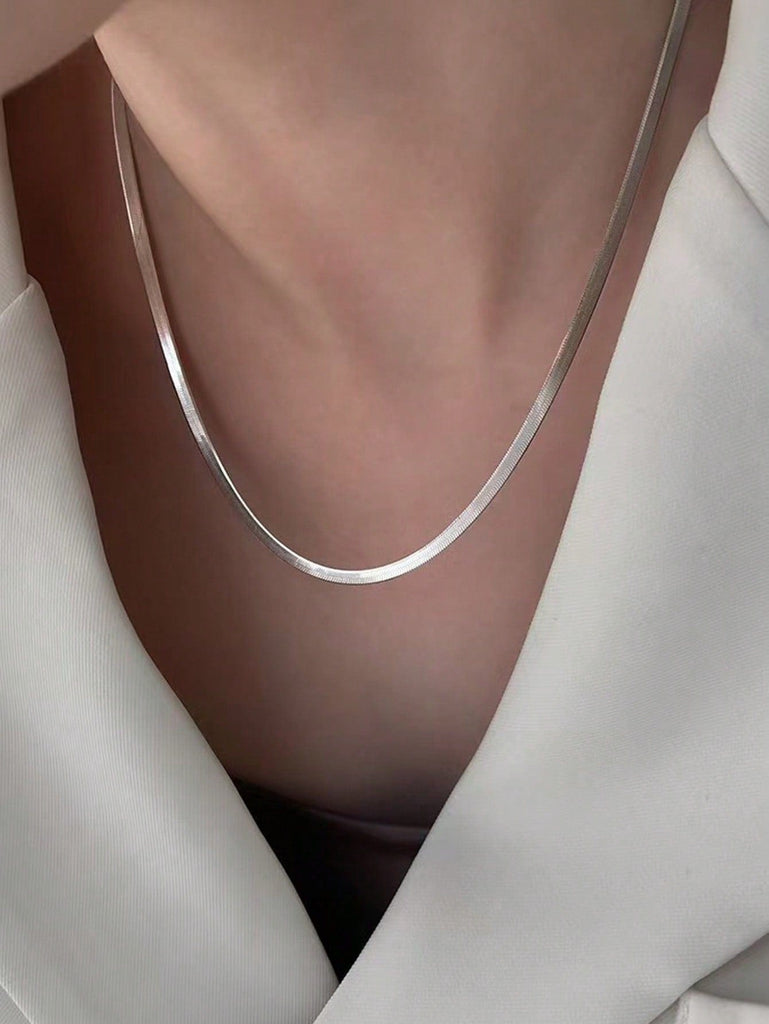 ADA Snake Chain Necklace - Silver-Necklace- Boheme Junction