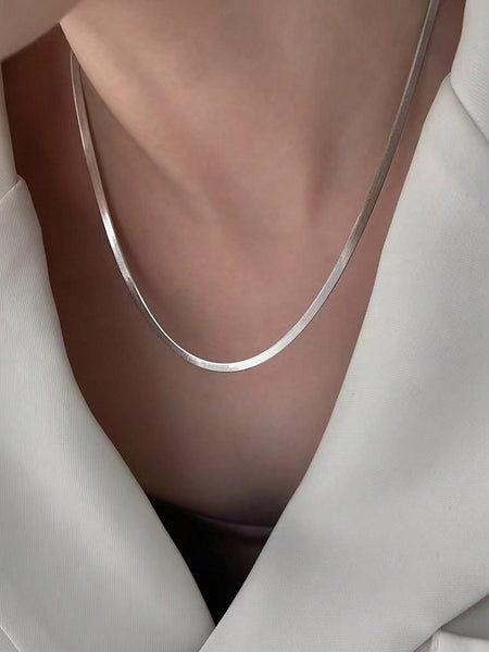 ADA Snake Chain Necklace - Silver-Necklace- Boheme Junction