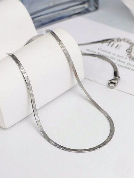 ADA Snake Chain Necklace - Silver-Necklace- Boheme Junction