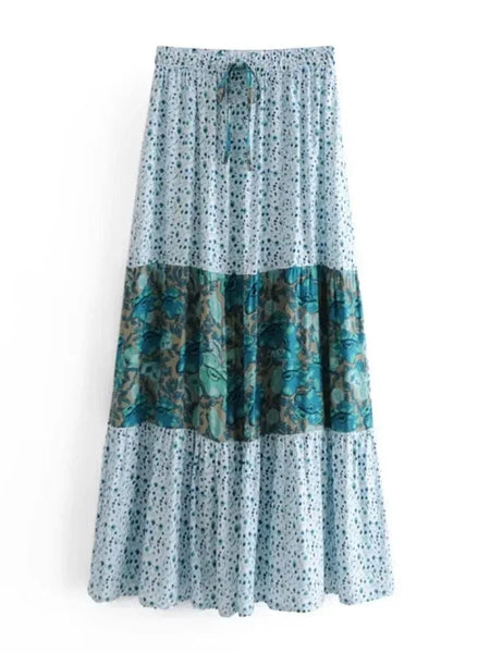 ALBA Midi Skirt - Green-skirt- Boheme Junction