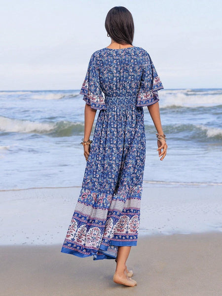 CHANTELLE Maxi Dress - Blue-Women Long Dresses- Boheme Junction