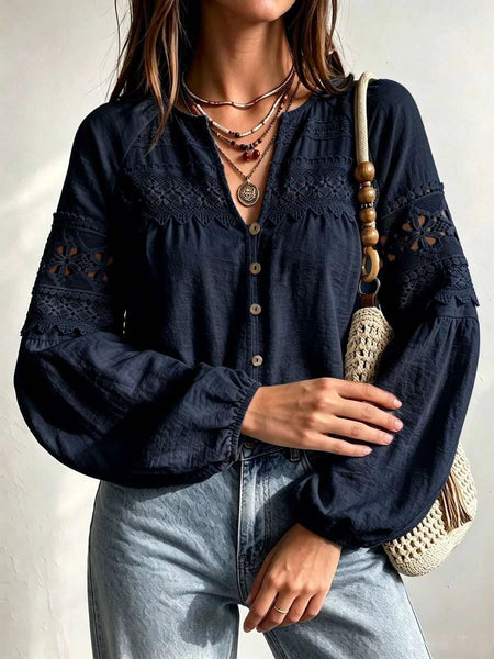 Boheme Junction Women Tops, Blouses & Tee BOBBY Top - Navy Blue