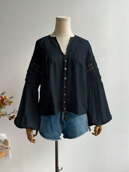 Boheme Junction Women Tops, Blouses & Tee BOBBY Top - Navy Blue