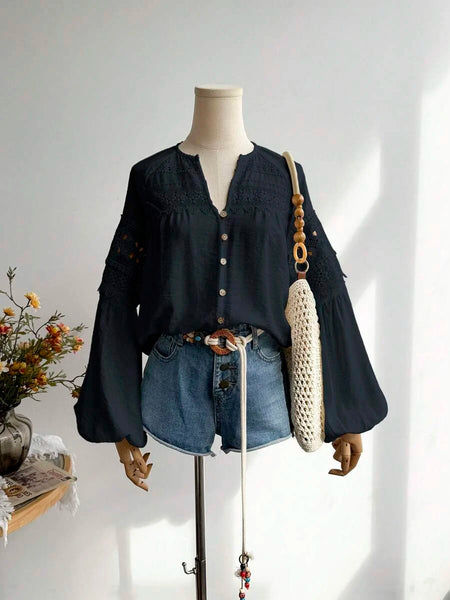 Boheme Junction Women Tops, Blouses & Tee BOBBY Top - Navy Blue