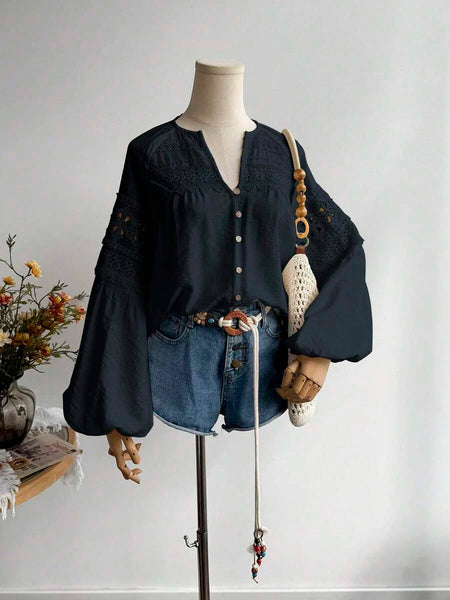 Boheme Junction Women Tops, Blouses & Tee BOBBY Top - Navy Blue