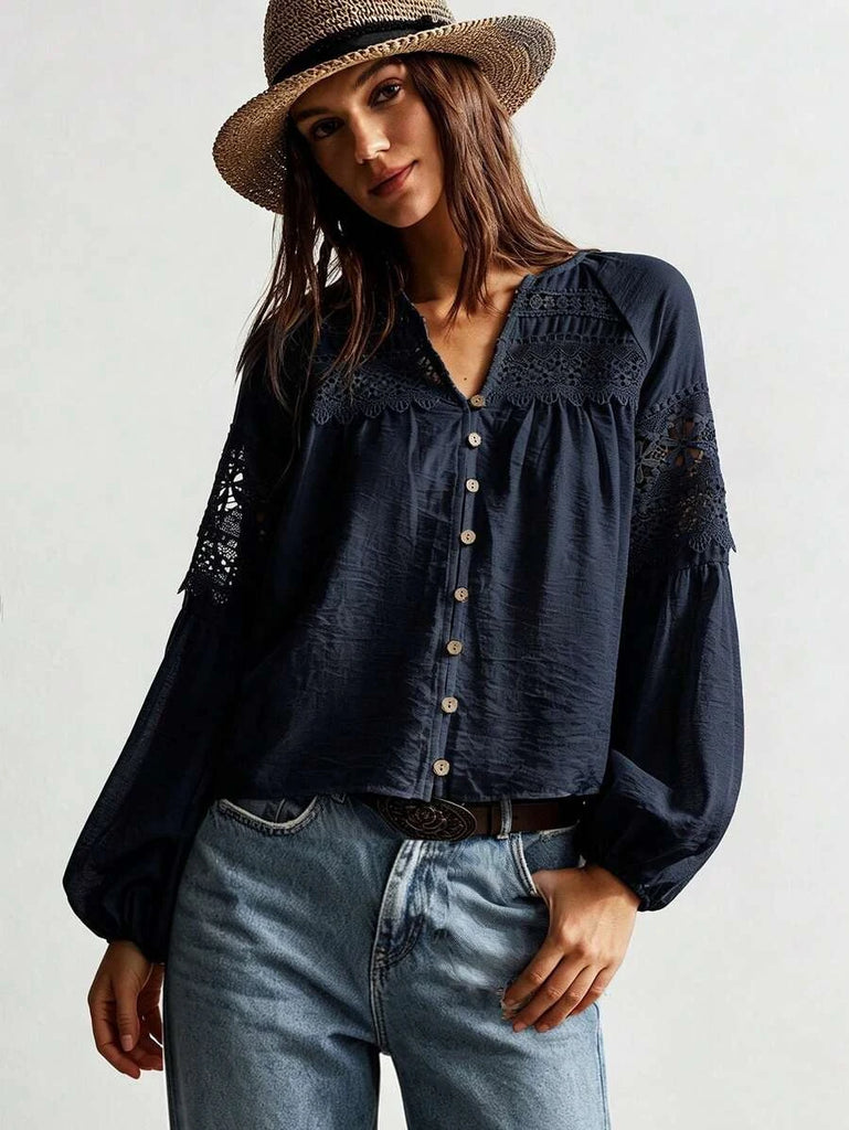Boheme Junction Women Tops, Blouses & Tee BOBBY Top - Navy Blue