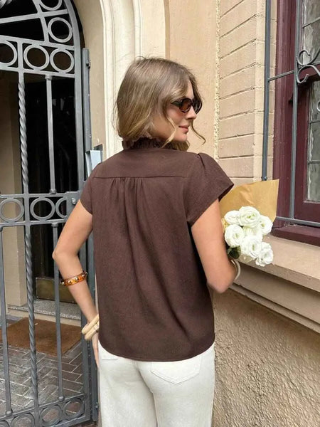 Boheme Junction Women Tops, Blouses & Tee CELIA TOP - Chocolate
