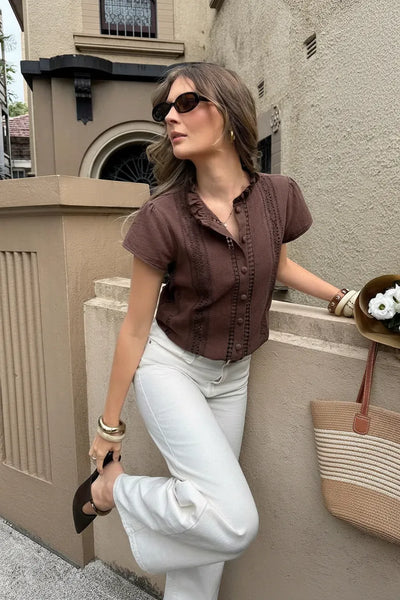 Boheme Junction Women Tops, Blouses & Tee CELIA TOP - Chocolate