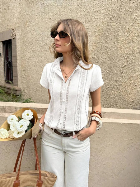 CELIA TOP - White-Women Tops, Blouses & Tee- Boheme Junction