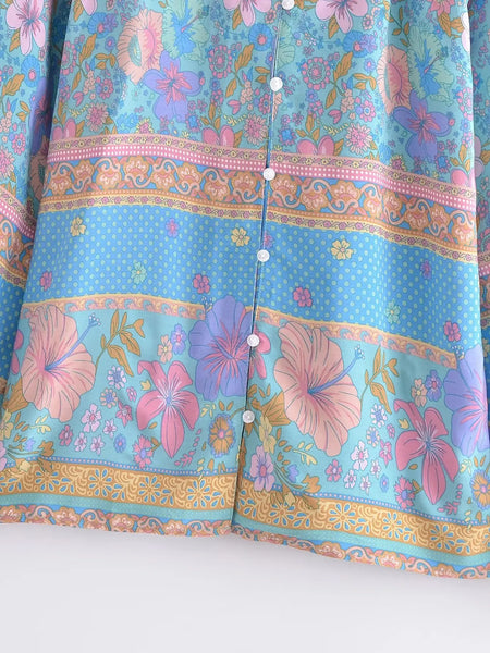 CHARLA Top - Blue-Blouse- Boheme Junction